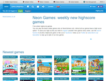 Tablet Screenshot of neongames.co.uk